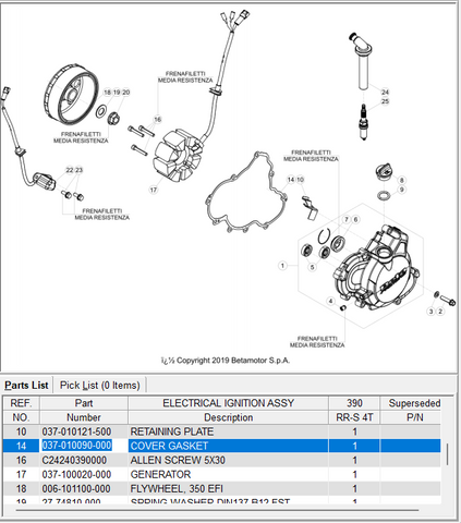 BETA OEM - IGNITION COVER GASKET 4T MY20+