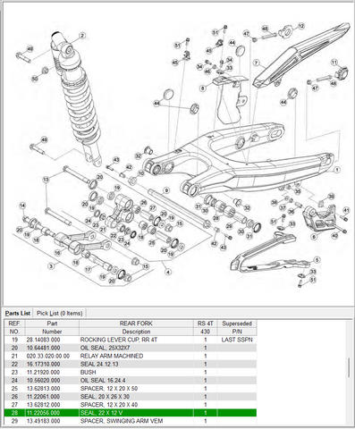 Beta OEM - ROULEMENT de bras oscillant, 22 X 12V