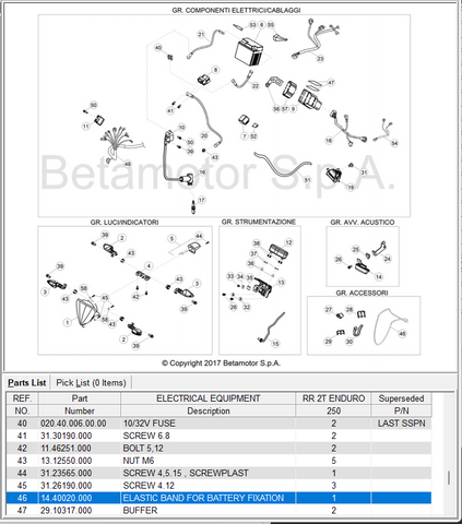 Beta OEM - SANGLE DE BATTERIE