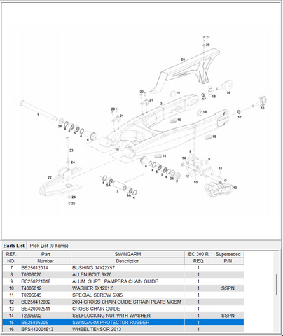 GasGas OEM - CAOUTCHOUC DE PROTECTION DE BRAS OSCILLANT *VENTE*