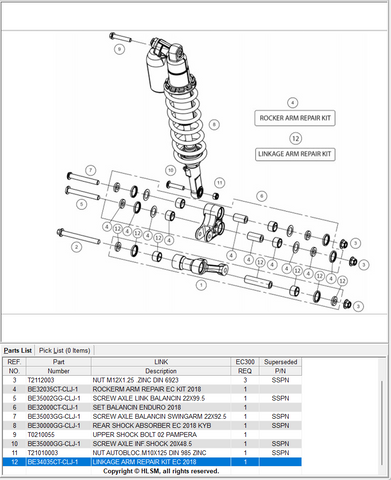 GasGas OEM - KIT DE RÉPARATION DE BRAS DE LIAISON EC *VENTE*