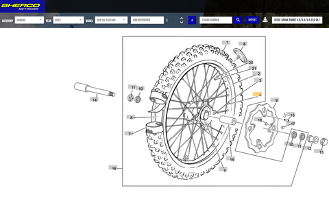 SHERCO OEM - SPOKE FRONT 3.5/3.0/3.5 233 SE/SEF