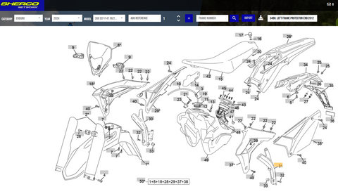 SHERCO OEM - LEFT FRAME GUARD