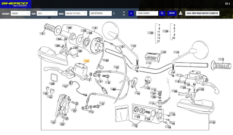 SHERCO  OEM - FRONT BRAKE MASTER CYL. BREMBO END.
