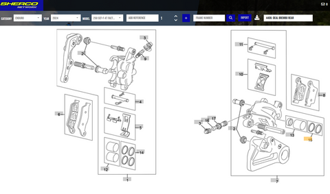 SHERCO  OEM - SEAL KIT REAR CALIPER BREMBO END.