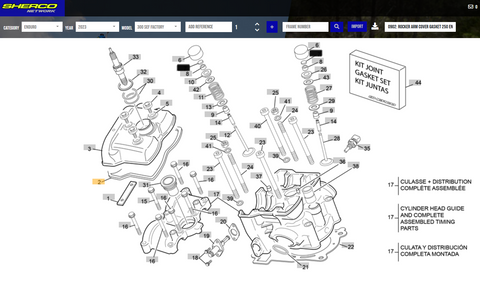 SHERCO OEM - JOINT DE COUVERCLE DE SOUPAPE 250/300 4T