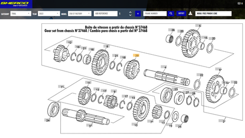 SHERCO OEM - FREE PINION 5 EME