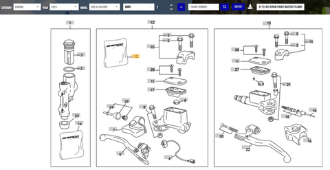 SHERCO OEM - KIT REPAIR FRONT MASTER CYLINDER