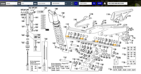 SHERCO OEM - ESPACEUR BRAS OSCILLANT 22X28X5