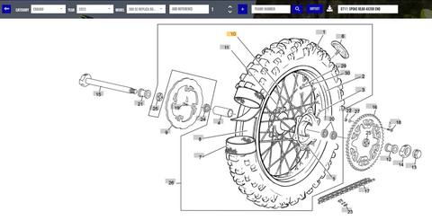 SHERCO OEM - SPOKE REAR Brake Side 4x200 END