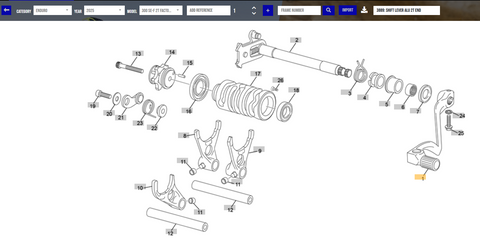 SHERCO OEM - SHIFT LEVER ALU 2T END