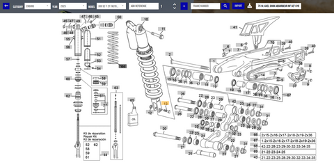 SHERCO OEM - AXEL SHOK ABSORBEUR INF SEF KYB