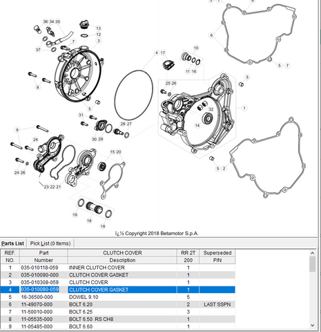 Beta OEM -  Clutch Cover Gasket 125/200