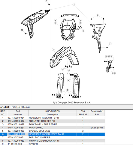 Beta OEM - Sangle de phare MY20+