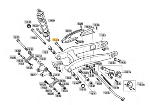 SHERCO OEM - PIN 10 X 72 12.9 Zn Ni Tr - TL 180º