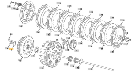 SHERCO OEM - WASHER CLUTCH BRAKE END 450/250 2T/300 2T