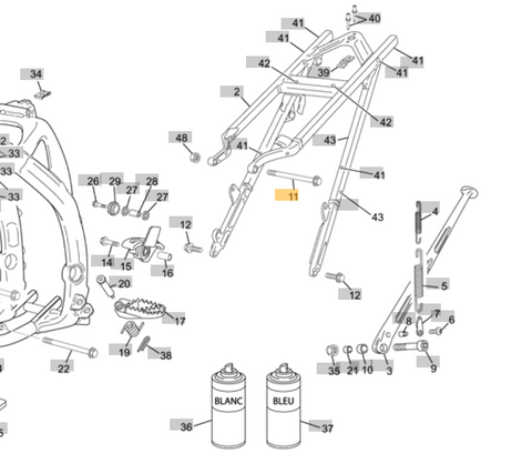 SHERCO OEM - SCREW M8 X 120 DIN 912 8.8 ZI WHITE