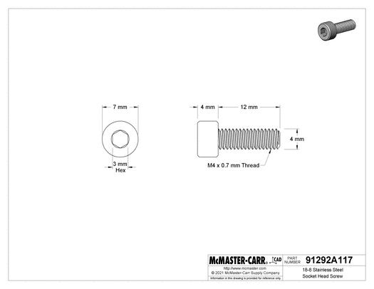 M4x12 SHCS S.S. M4x12 SHCS S.S.