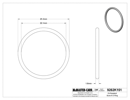 O Ring - 22x1.6 O Ring - 22x1.6