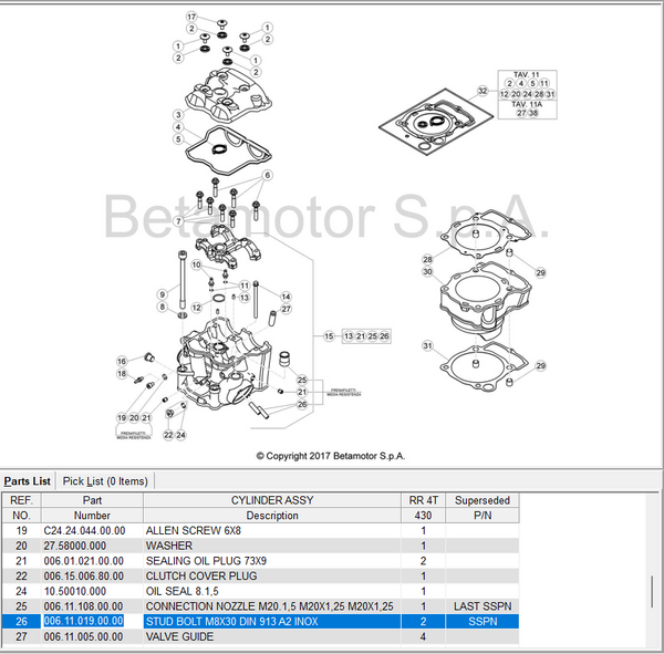 Beta OEM - Exh Stud M8x30