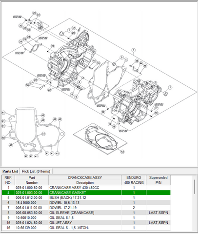 BETA OEM - Crankcase gasket 4T 2015-19