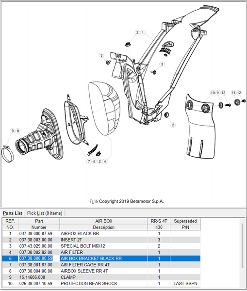 Beta OEM - MY20+ Airbox Filter Retaining Clip Beta OEM - MY20+ Airbox Filter Retaining Clip