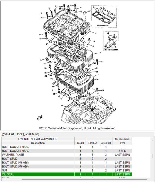 YAMAHA OEM - OIL SEAL 8X12X3-37