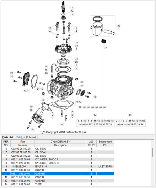 Beta OEM - '19 - current 200CC Power Valve Gasket Beta OEM - '19 - current 200CC Power Valve Gasket