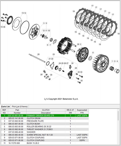 Beta OEM - Panier d'embrayage Z.76