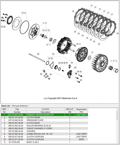 Beta OEM - Clutch Basket Z.76 Beta OEM - Clutch Basket Z.76