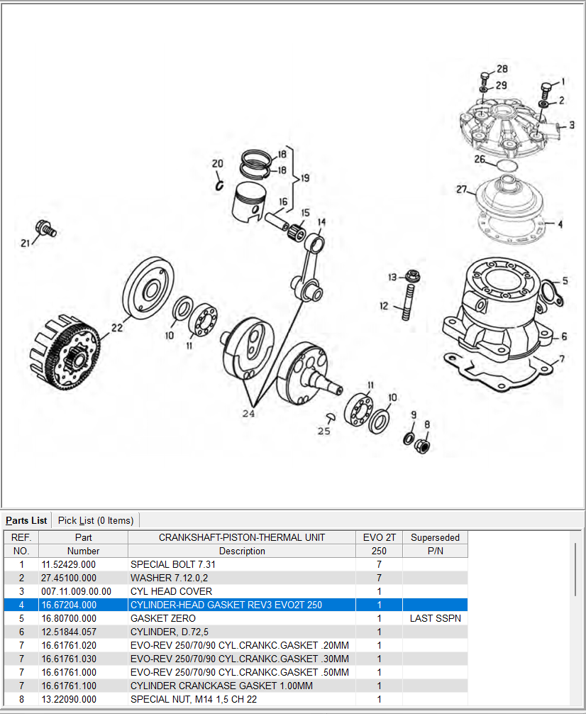 Cylinder Head Gasket, Beta Evo 2T 12'-Current Cylinder Head Gasket, Beta Evo 2T 12'-Current