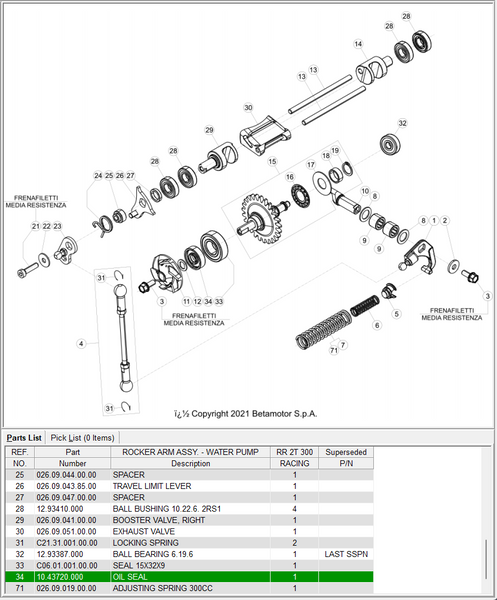 Beta OEM - OIL SEAL - WATER PUMP Beta OEM - OIL SEAL - WATER PUMP