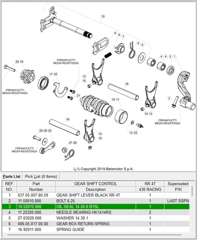 Beta OEM - OIL SEAL - SHIFT SHAFT - 14X24X6