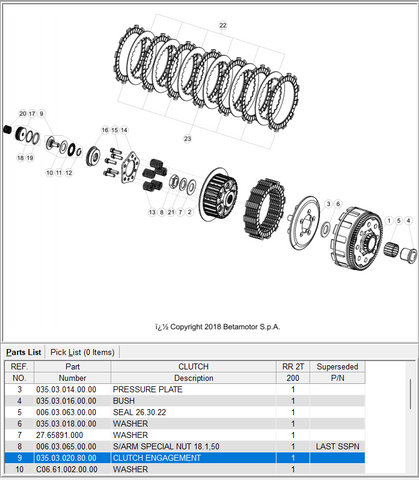 BETA OEM - Engagement d'embrayage 200RR