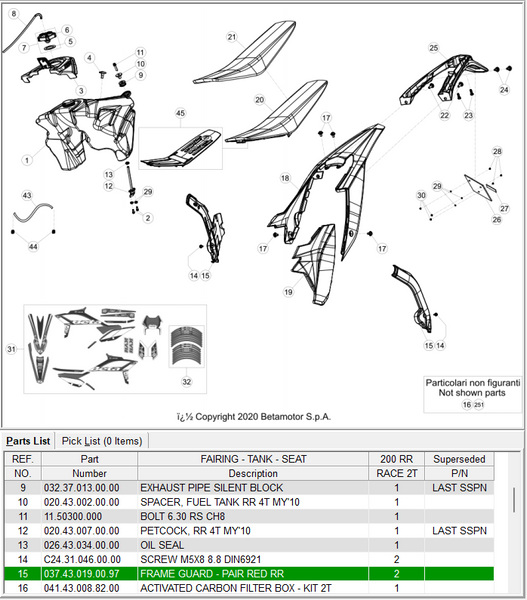 Beta OEM - FRAME GUARDS - PR - MY20-24 RR RED