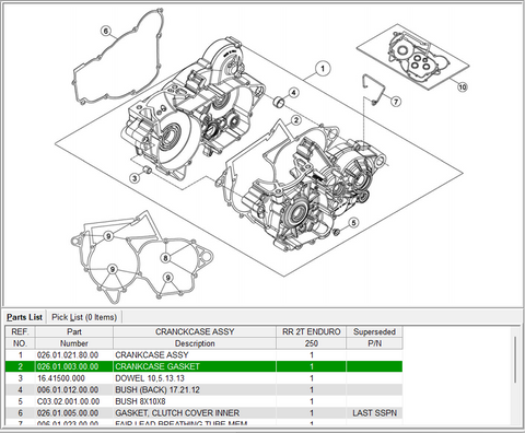 BETA OEM - GASKET CRANKCASE 250 300 2T