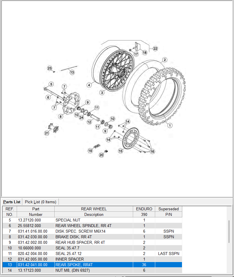 Beta OEM - REAR WHEEL SPOKE - RR Beta OEM - REAR WHEEL SPOKE - RR