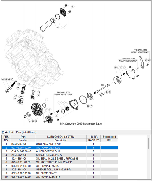 Oil Pump Gear Z19 MY20+ Oil Pump Gear Z19 MY20+