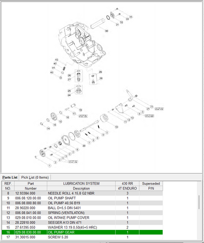 BETA OEM - INTERMEDIATE GEAR (OIL PUMP) RR4T