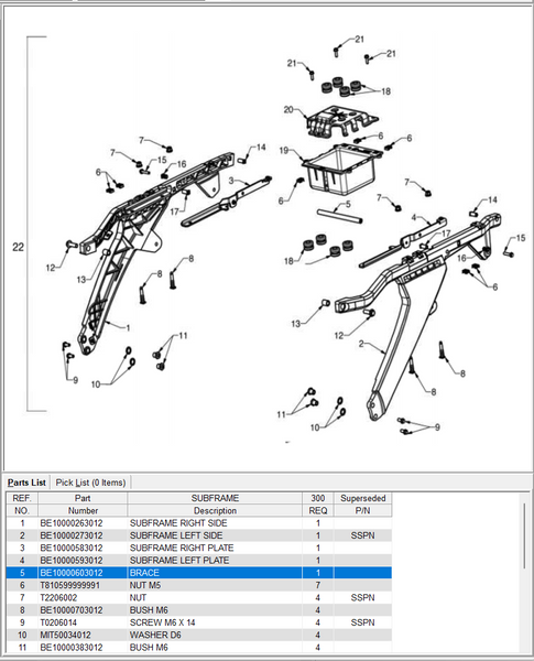 GasGas OEM - INSERT SUBFRAME AXIS EC 2 *SALE*