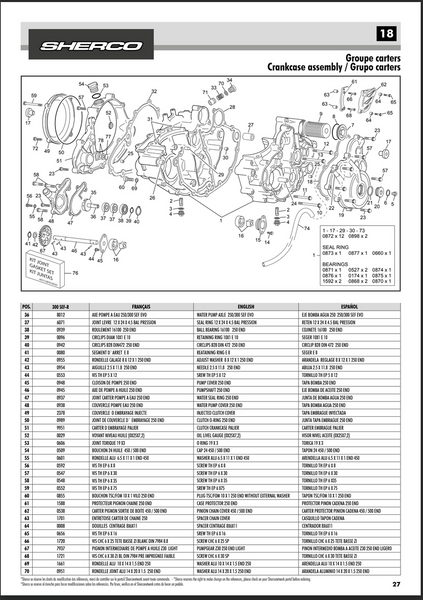 Sherco OEM - Complete Gasket Kit Bottom 250/300 4T Sherco OEM - Complete Gasket Kit Bottom 250/300 4T