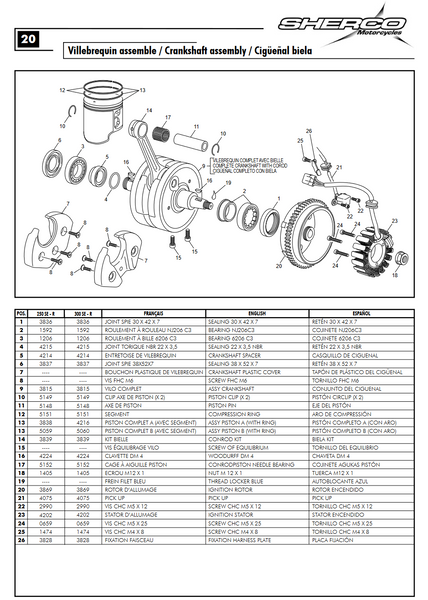 Sherco OEM - PULSER COIL 250/300 2T END Sherco OEM - PULSER COIL 250/300 2T END