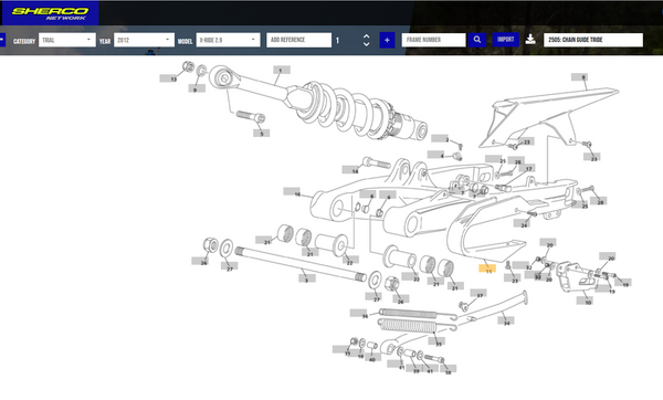 Sherco OEM - CHAIN SLIDER, X-RIDE Sherco OEM - CHAIN SLIDER, X-RIDE