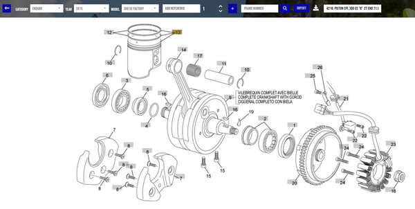 SHERCO OEM - PISTON CPL 300 CC 