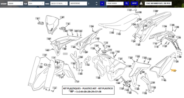 SHERCO OEM - SIDE NUMBER PLATE L END IPD SE SEF 2024 SHERCO OEM - SIDE NUMBER PLATE L END IPD SE SEF 2024