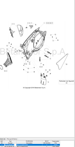 Beta OEM - BOITE A AIR 4T RR 2016 EFI