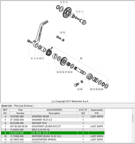 BETA OEM - KICKSTART OIL SEAL