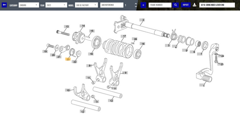 SHERCO OEM - SPRING INDEX LEVER END