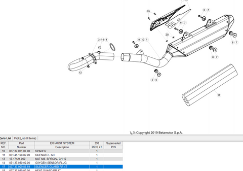 # 037.37.009.85.59 Beta OEM Silencer Guard 4T 2020 - Current