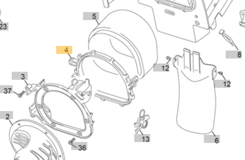 SHERCO OEM - AIR FILTER SUPPORT END